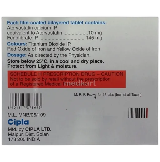 atorlip f tablet 15's